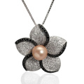 Micro Pave CZ 925 Silver Pendant Jewelry with Pearl